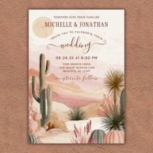 Boda Boho Southwestern Acuarela Desierto Cactus