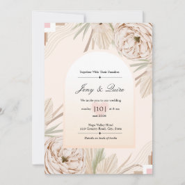Invitación Boda Boho Terracota Verde Sage