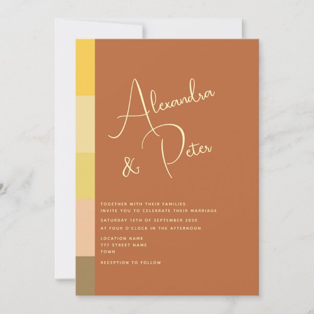 Invitación Boda Boho Terracotta (Anverso)