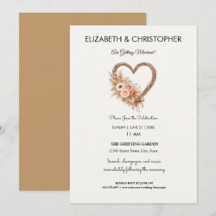 Invitación Boda Boho Terrenal Elegante Simple