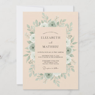 Invitación Boda Boho Terrosa Verde Salvia