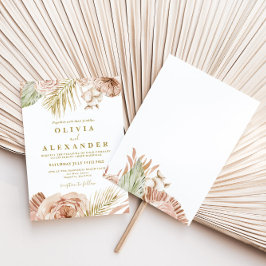 Invitación Boda Boho Tropical Floral y Palm terracotta