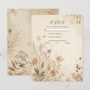 Invitación Boda Boho Vintage de delicadas flores botánicas