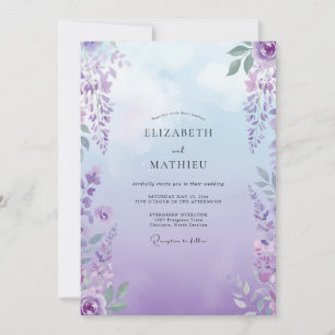 Invitación Boda Boho Violeta Wisteria