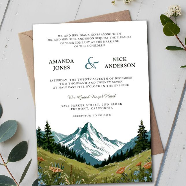 Invitación Boda Boho Wildflower Mountain Meadow (Subido por el creador)