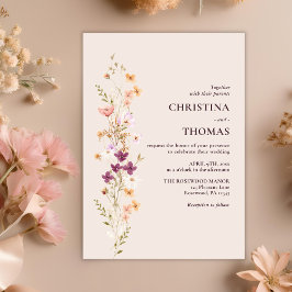 Invitación Boda Boho Wildflowers