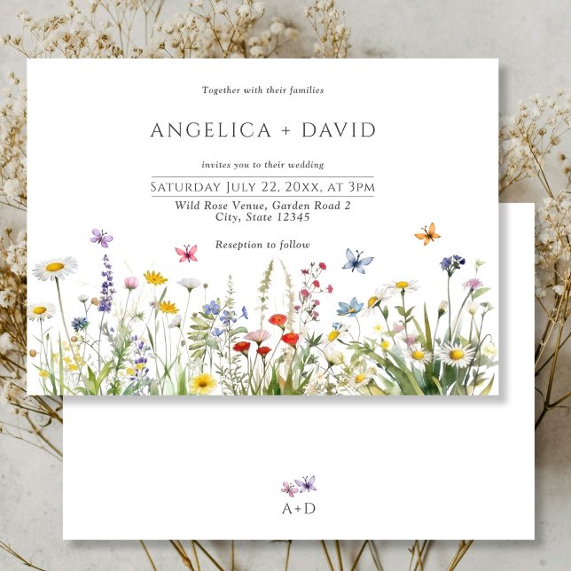 Invitación Boda Boho Wildflowers y Butterflies (Subido por el creador)
