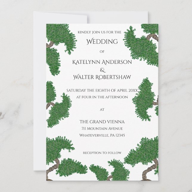 Invitación Boda Bonsai Tree (Anverso)