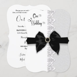 Invitación Boda , Borde negro/cinta de opciones, borde de enc