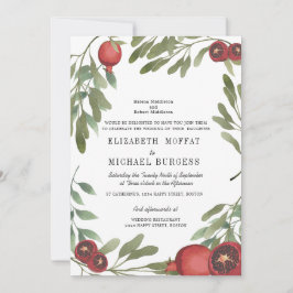 Invitación Boda Borgoña Botánica Mármol Boho Verdor