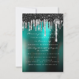 Invitación Boda Bosque De Madera Gotea Plata Gris Negro