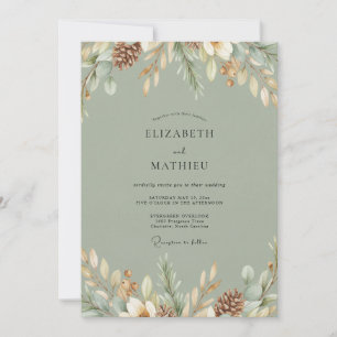 Invitación Boda Bosque de Piñas y Musgo
