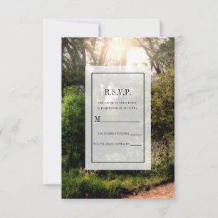 Invitación Boda Bosque Encantado Floral Sendero Rústico RSVP