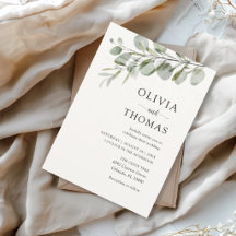 Boda Botánica Acuarela Minimalista Verde