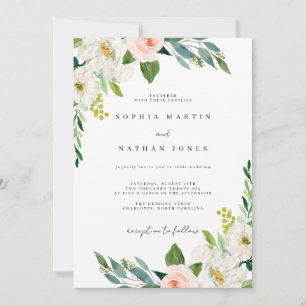 Invitación Boda Botánica Acuarela Verde Rubor