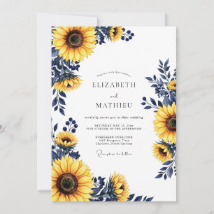 Invitación Boda Botánica Amarilla de Otoño
