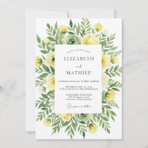 Invitación Boda Botánica Amarilla y Ventilada