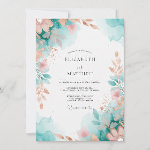Invitación Boda Botánica Aqua Serena