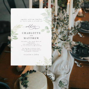 Invitación Boda Botánica Aquarela Verde II