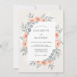 Invitación Boda Botánica Armónica de Melocotón