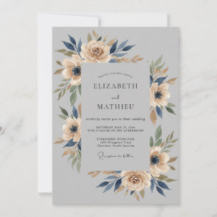 Invitación Boda Botánica Atmosférica de Carbón