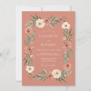 Invitación Boda Botánica Atractiva de Terracota