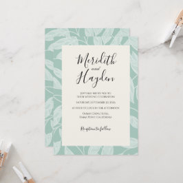 Invitación Boda botánica boho azul
