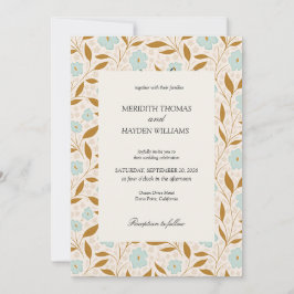 Invitación Boda botánica boho azul