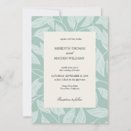 Invitación Boda botánica boho azul costera