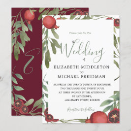 Invitación Boda Botánica Borgoña Granada Hojas