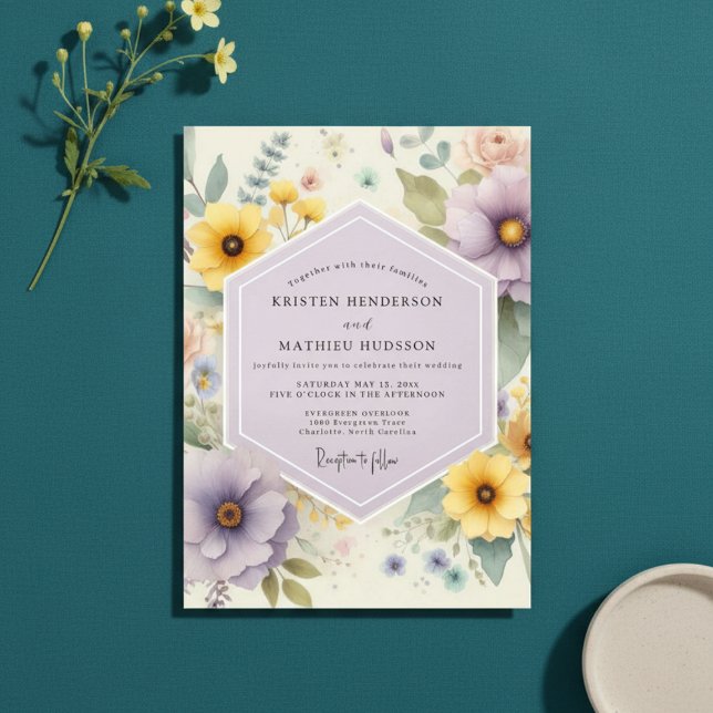 Invitación Boda Botánica Caprichosa de Lavanda (Subido por el creador)
