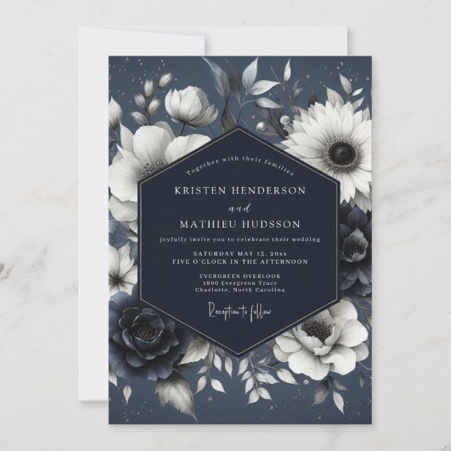 Invitación Boda Botánica Caprichosa de Marina (Anverso)