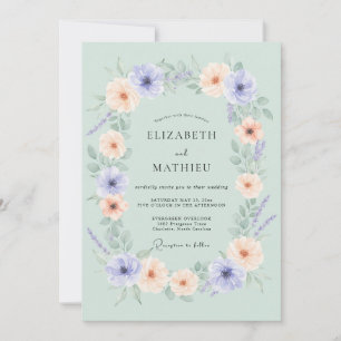Invitación Boda Botánica Caprichosa Verde Menta