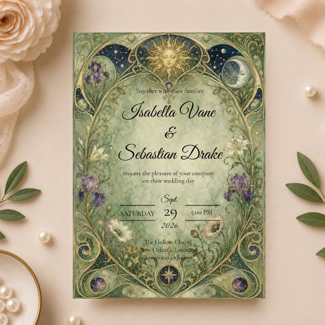 Invitación Boda Botánica Celestial Etérea (Subido por el creador)