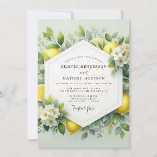 Invitación Boda Botánica Cítrica y Brillante