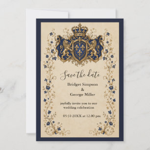 Invitación Boda Botánica con Cresta de León Real Medieval