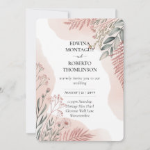 Boda botánica con tonos rosados y salvia de Herita