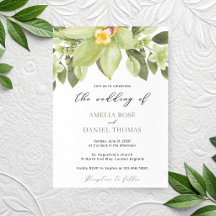 Boda Botánica de Acuarela de Orquídea Verde