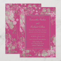 Boda botánica de acuarela rosa y verde