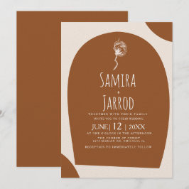 Invitación Boda Botánica de Arquitectura Natural Dibujada a M