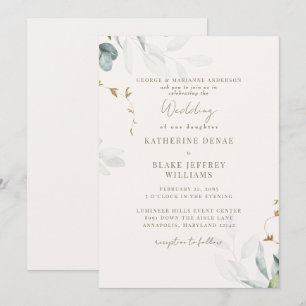 Invitación Boda Botánica de Champagne Ligero II
