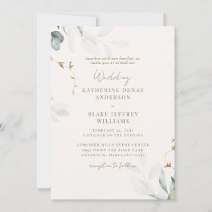 Invitación Boda Botánica de Champagne Ligero III