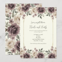 Boda botánica de color malva polvoriento y flor de