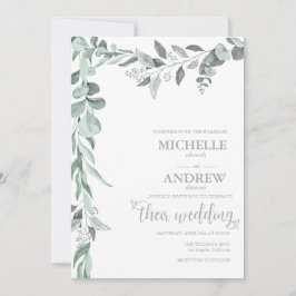 Invitación Boda Botánica de Eucalipto