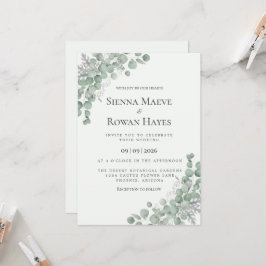 Invitación Boda Botánica de Eucalipto Polvoriento Miller 