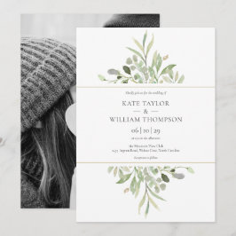 Invitación Boda Botánica de Eucalipto Verde