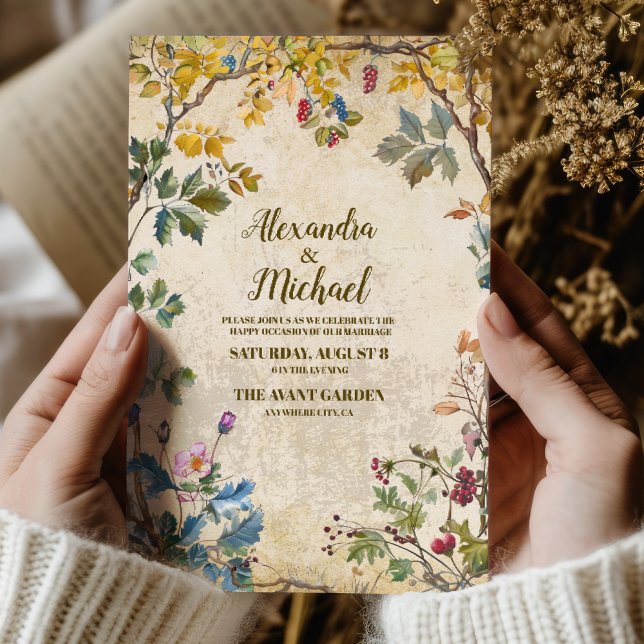 Invitación Boda Botánica de Flor Silvestre de Otoño Boho  (Subido por el creador)