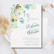 Boda Botánica de Flor Silvestre Pastel Romance Azu