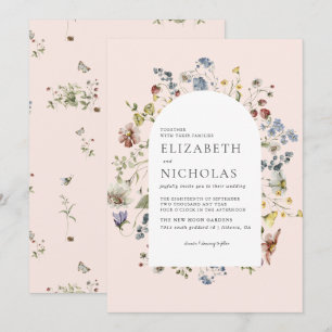 Invitación Boda botánica de flora silvestre