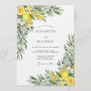 Invitación Boda Botánica de Floración Amarilla